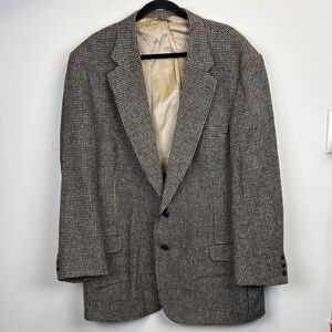 Eddie Bauer Camel Hair Houndstooth Men's Blazer Size 46T